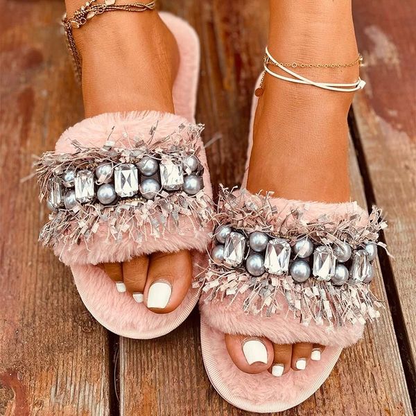 indoor slippers women warm furry plush shoes ladies luxury beaded woman causal comfort home shoes female bedroom winter slipper #xh22, Black
indoor slippers women warm furry plush shoes ladies luxury beaded woman causal comfort home shoes female bedroom winter slipper #xh22, Black