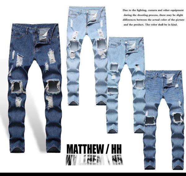 men's jeans men's straight tube perforated zipper pants casual fashion pants b007, Blue
men's jeans men's straight tube perforated zipper pants casual fashion pants b007, Blue