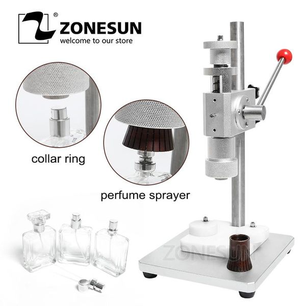 zonesun manual crimping machine perfume crimper capper metal collar cap press capping machine spray crimper seals