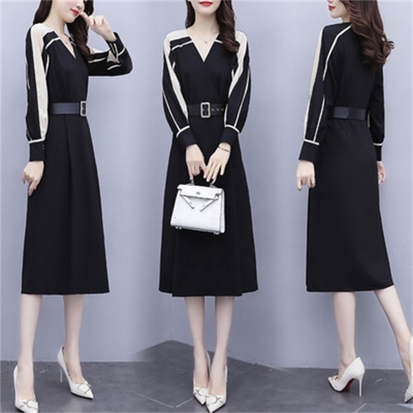 korean lady's office design contrast dressed ladies'ragged mujer tracks dress long femme robe sif4, Black;gray
korean lady's office design contrast dressed ladies'ragged mujer tracks dress long femme robe sif4, Black;gray