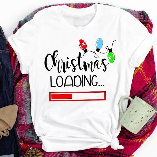 merry christmas loading light print t shirt women short sleeve o neck loose tshirt summer women tee shirt camisetas mujer, White
merry christmas loading light print t shirt women short sleeve o neck loose tshirt summer women tee shirt camisetas mujer, White