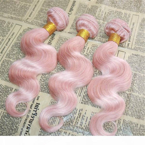 3 bundles pink hair extensions pink body wave wavy brazilian unprocessed virgin human hair weaving wefts double weft ing, Black;brown 
3 bundles pink hair extensions pink body wave wavy brazilian unprocessed virgin human hair weaving wefts double weft ing, Black;brown