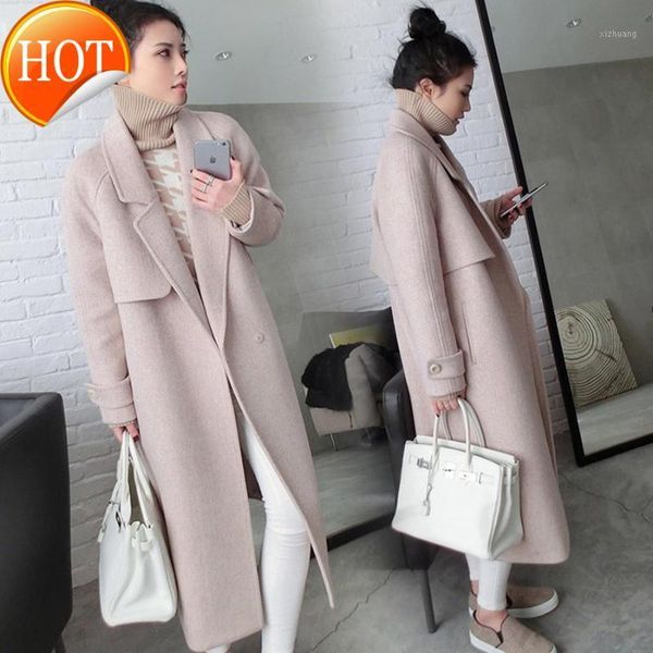 women's wool & blends lady sashes long office coat turn-down collar blend and jacket single button women coats autumn winter1, Black
women's wool & blends lady sashes long office coat turn-down collar blend and jacket single button women coats autumn winter1, Black