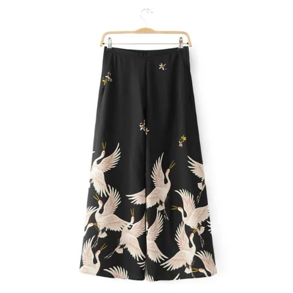 vintage women red crowned crane printing wide leg pant loose comfortable trousers p152 201031, Black;white
vintage women red crowned crane printing wide leg pant loose comfortable trousers p152 201031, Black;white
