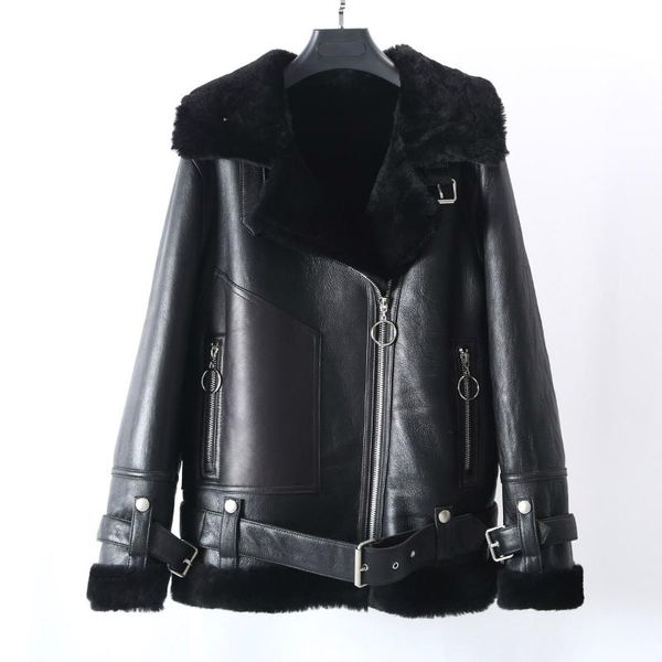 women's fur & faux oftbuy 2021 real merino sheep genuine leather double-faced coat winter jacket women moto biker thick warm natural lu, Black
women's fur & faux oftbuy 2021 real merino sheep genuine leather double-faced coat winter jacket women moto biker thick warm natural lu, Black