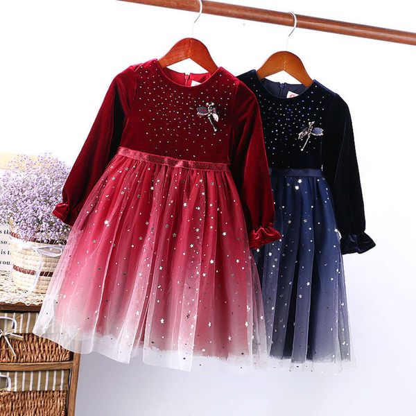 autumn children's 2020 wtern sle golden veet long sve drs little girl's star netted skirt, Red;yellow
autumn children's 2020 wtern sle golden veet long sve drs little girl's star netted skirt, Red;yellow