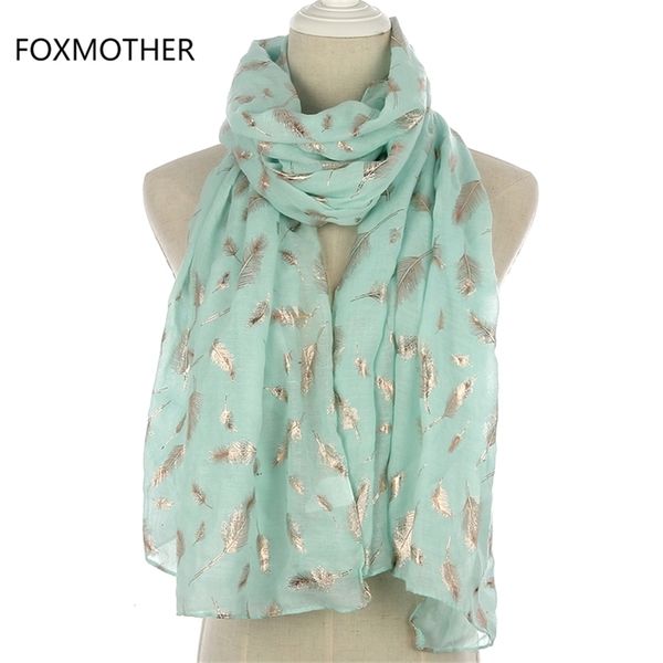 foxmother new fashion mint green pink foil gold feather scarf hijab shawl for womens y201007, Blue;gray
foxmother new fashion mint green pink foil gold feather scarf hijab shawl for womens y201007, Blue;gray
