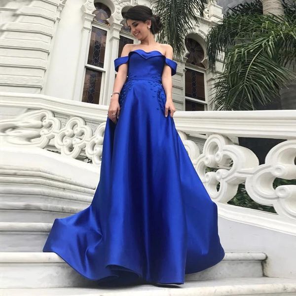 royal blue long satin off the shoulder evening dresses off shoulder prom dresses with flowers a line sweep train formal party dresses p31, Black;red
royal blue long satin off the shoulder evening dresses off shoulder prom dresses with flowers a line sweep train formal party dresses p31, Black;red