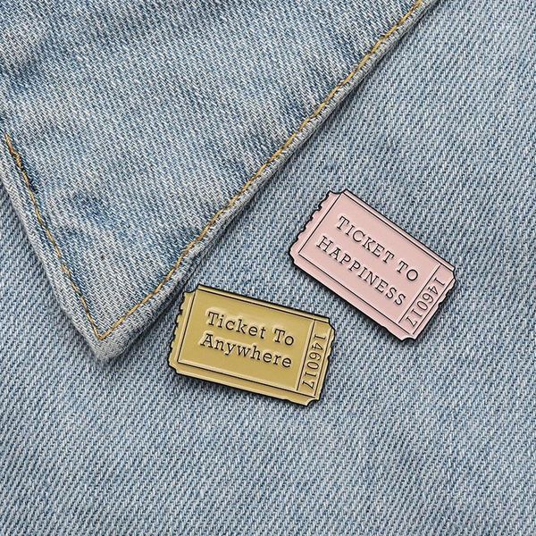 vintage tickets enamel pins tickets to happiness anywhere custom brooches lapel pin badges creative jewelry gift for her1, Gray
vintage tickets enamel pins tickets to happiness anywhere custom brooches lapel pin badges creative jewelry gift for her1, Gray