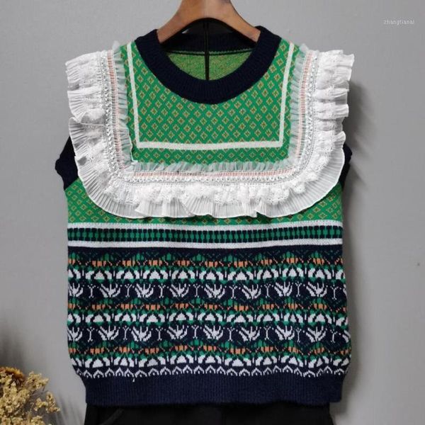 2021 new autumn and winter color matching round neck vest sweater loose retro sleeveless vest knitted outer wear1, Black;white
2021 new autumn and winter color matching round neck vest sweater loose retro sleeveless vest knitted outer wear1, Black;white