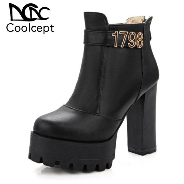 coolcept fashion women high heel boots ankle platform warm winter shoes thick heek ankle boots women footwear size 32-43, Black
coolcept fashion women high heel boots ankle platform warm winter shoes thick heek ankle boots women footwear size 32-43, Black