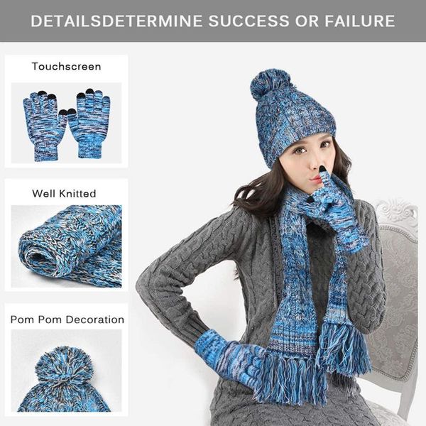 beanie/skull caps ladies hat, autumn and winter knitted woolen thick scarf, touch screen gloves, three-piece set,warm fashionable hat50n, Blue;gray
beanie/skull caps ladies hat, autumn and winter knitted woolen thick scarf, touch screen gloves, three-piece set,warm fashionable hat50n, Blue;gray