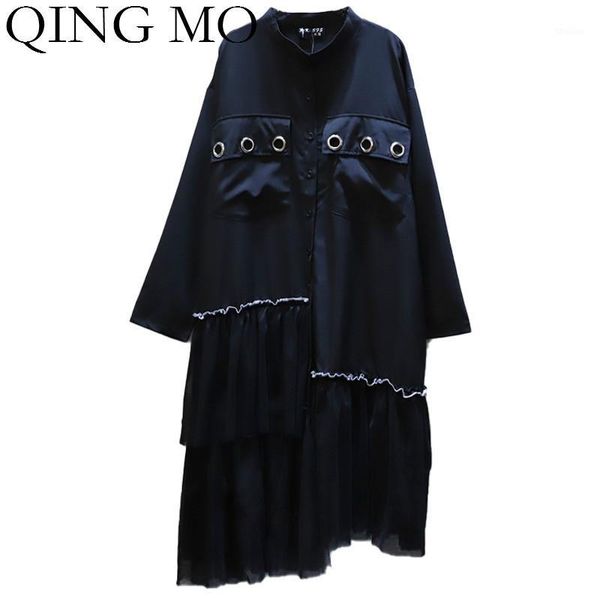 casual dresses qing mo fashion brand women pleated blouse dress 2021 autumn solid female black irregular zqy49511, Black;gray
casual dresses qing mo fashion brand women pleated blouse dress 2021 autumn solid female black irregular zqy49511, Black;gray