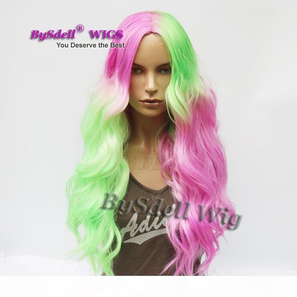 long pastel rainbow hair wig synthetic rainbow color pink fluorescent green ombre hair lace front wig mermaid cosplay party wigs, Black
long pastel rainbow hair wig synthetic rainbow color pink fluorescent green ombre hair lace front wig mermaid cosplay party wigs, Black