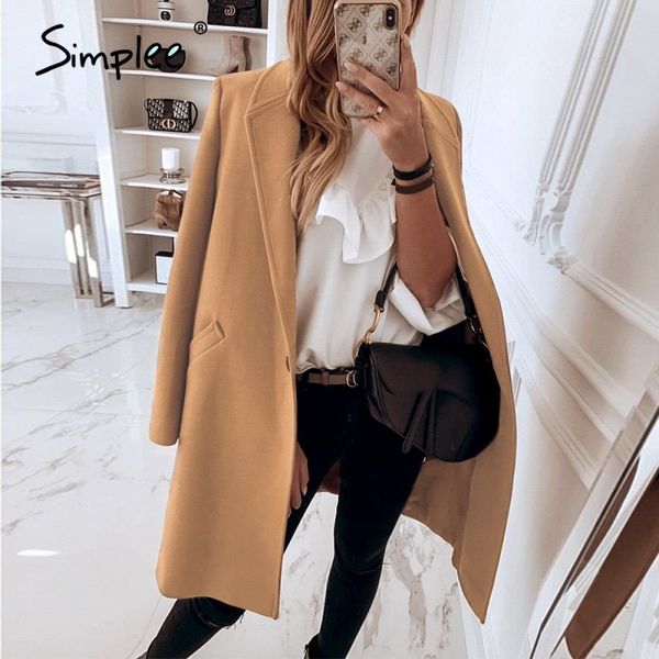 simplee elegant light tan autumn winter women coat office lady long sleeve windproof wool coat new fashion windbreaker 2020 lj201201, Black
simplee elegant light tan autumn winter women coat office lady long sleeve windproof wool coat new fashion windbreaker 2020 lj201201, Black