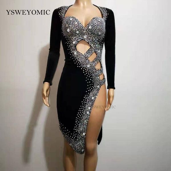 stage wear sparkly rhinestones black latin dance dress outfit costume prom show stretch competition for women, Black;red
stage wear sparkly rhinestones black latin dance dress outfit costume prom show stretch competition for women, Black;red