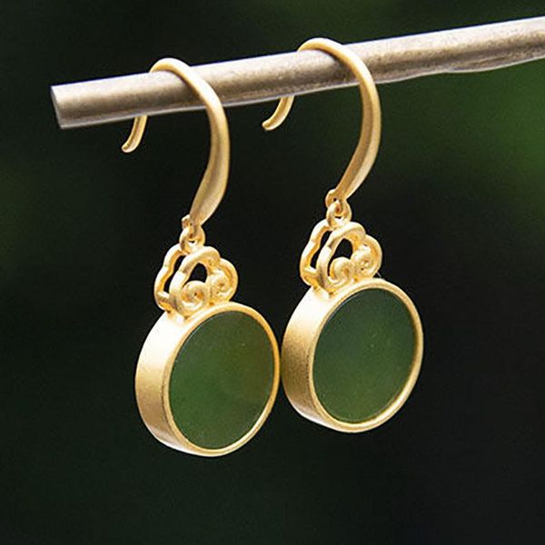 snewsilver inlaid natural hetian jade mirror round earrings niche design cool style temperament high sense women's brand jewelry, Silver
snewsilver inlaid natural hetian jade mirror round earrings niche design cool style temperament high sense women's brand jewelry, Silver