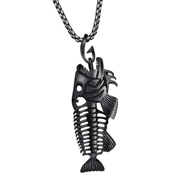 pendant necklaces creative women necklace fish bone and fishing hook skeleton stainless steel surfer chain jewelry collares, Silver
pendant necklaces creative women necklace fish bone and fishing hook skeleton stainless steel surfer chain jewelry collares, Silver