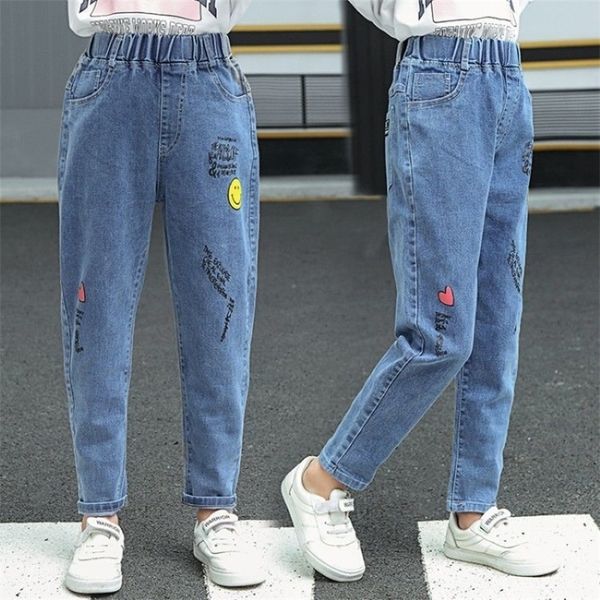ins baby girls jeans 4-13 years old korean style cotton cartoon printing labeling pencil pants stretch long pants cute lj201019, Blue
ins baby girls jeans 4-13 years old korean style cotton cartoon printing labeling pencil pants stretch long pants cute lj201019, Blue