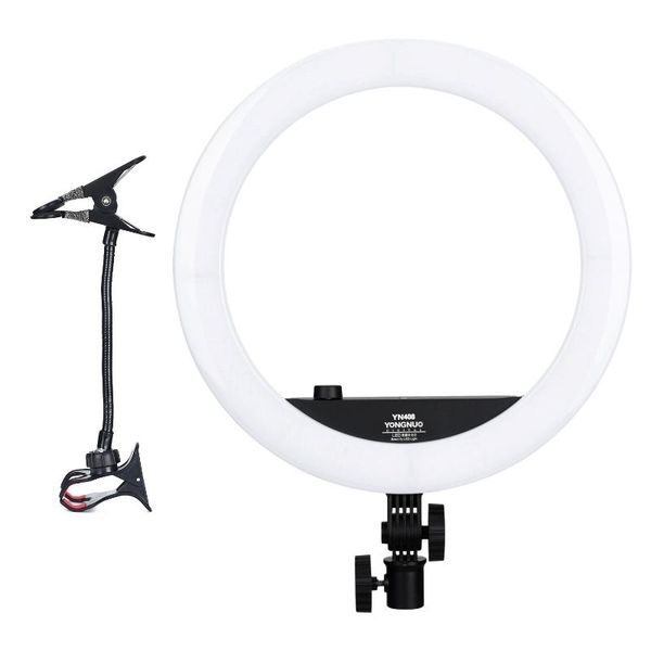 yongnuo yn408 14" 3200k-5600k led ring video light pgraphy fill light 24w cri 95+ with phone stand for smartphone live video
yongnuo yn408 14" 3200k-5600k led ring video light pgraphy fill light 24w cri 95+ with phone stand for smartphone live video