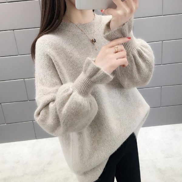 women's sweaters 2021 autumn winter korean women sweater casual o neck solid knitted pullover loose flare sleeve elegant, White;black
women's sweaters 2021 autumn winter korean women sweater casual o neck solid knitted pullover loose flare sleeve elegant, White;black