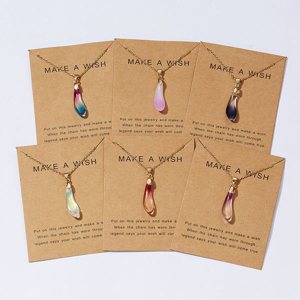 personality teardrp necklaces multicolor opal dripping paper card necklace temperament clavicle stainless steel chain, Silver
personality teardrp necklaces multicolor opal dripping paper card necklace temperament clavicle stainless steel chain, Silver