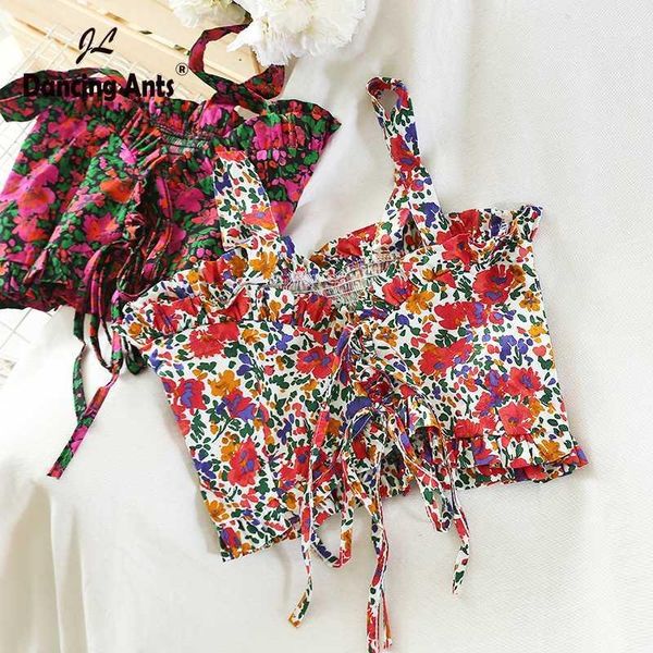 women vest v-neck off shoulder flower print woman tank summer new female elegant short lace-up tee1, White
women vest v-neck off shoulder flower print woman tank summer new female elegant short lace-up tee1, White