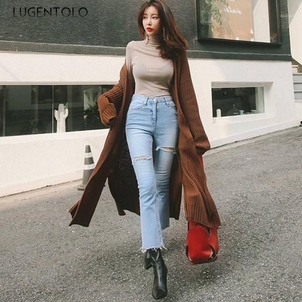 lugentolo women sweater lazy loose cardigan new autumn winter sweater female long over-the-knee thickened knitted1, White
lugentolo women sweater lazy loose cardigan new autumn winter sweater female long over-the-knee thickened knitted1, White