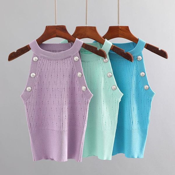 brand fashion women high-end summer slim stretch hollow button sleeveless knitted vest drop shipping, White
brand fashion women high-end summer slim stretch hollow button sleeveless knitted vest drop shipping, White