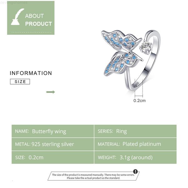 silver wostu blue 100% butterfly 925 zircon sterling rings adjustable size ring finger for women fashion wedding jewelry, Golden;silver
silver wostu blue 100% butterfly 925 zircon sterling rings adjustable size ring finger for women fashion wedding jewelry, Golden;silver
