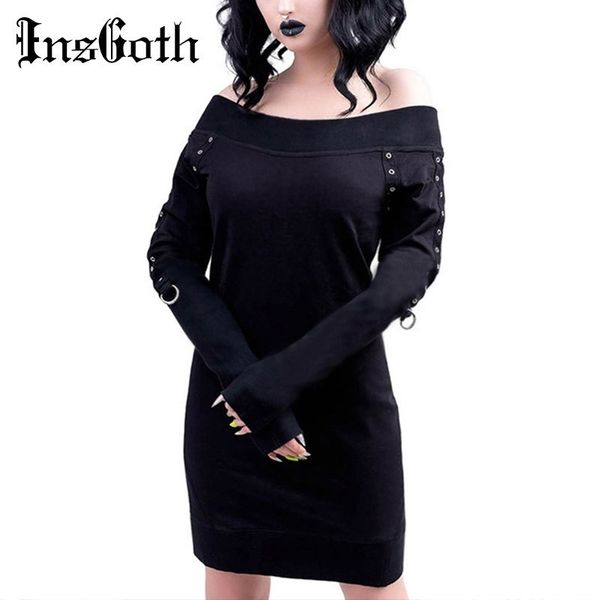 insgoth hoodie dress gothic punk off shoulder bodycon black dresses streetwear casual party mini solid female pullover dress y200418, Black;pink
insgoth hoodie dress gothic punk off shoulder bodycon black dresses streetwear casual party mini solid female pullover dress y200418, Black;pink