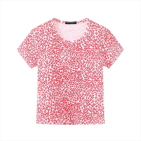 slim girls pink cheetah shirt 2020 summer fashion ladies soft bomb leopard sweet female short blouse female chic, White