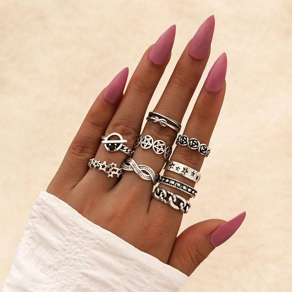 cluster rings 9pcs/set simple women set rose flower star geometric knuckle silver color ring bohemian wedding party female jewelry gift, Golden;silver
cluster rings 9pcs/set simple women set rose flower star geometric knuckle silver color ring bohemian wedding party female jewelry gift, Golden;silver