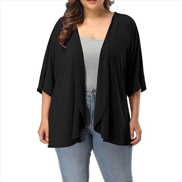 women plus size summer casual open front half sleeve lightweight cardigan women casual jacket female coat autumn loose abrigo a8, Black;brown
women plus size summer casual open front half sleeve lightweight cardigan women casual jacket female coat autumn loose abrigo a8, Black;brown