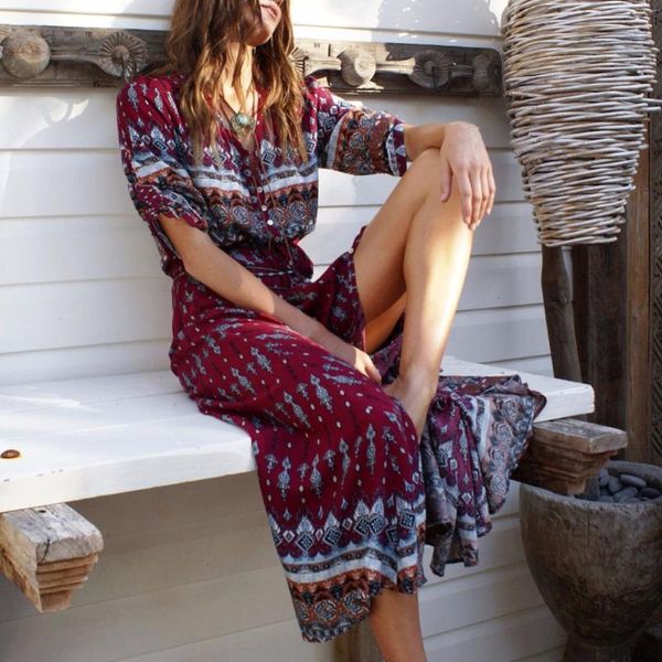 2020 new women long maxi dresses bohemia dress, Black;gray