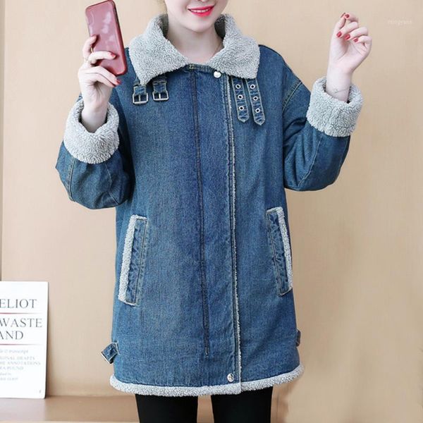 new fashion winter coat women lambs wool jean coat with pockets long sleeves warm jeans wide denim parka casual outwear#g301, Black;brown
new fashion winter coat women lambs wool jean coat with pockets long sleeves warm jeans wide denim parka casual outwear#g301, Black;brown