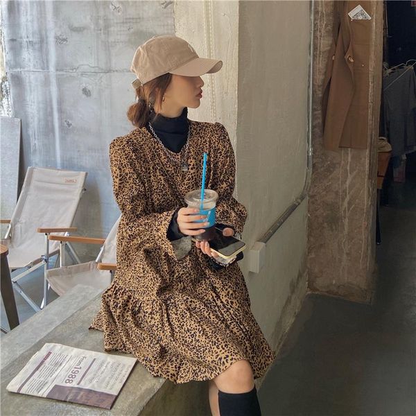 casual dresses fashion women arrival o-neck leopard print dress chic loose retro ladies clothes spring and autumn, Black;gray
casual dresses fashion women arrival o-neck leopard print dress chic loose retro ladies clothes spring and autumn, Black;gray