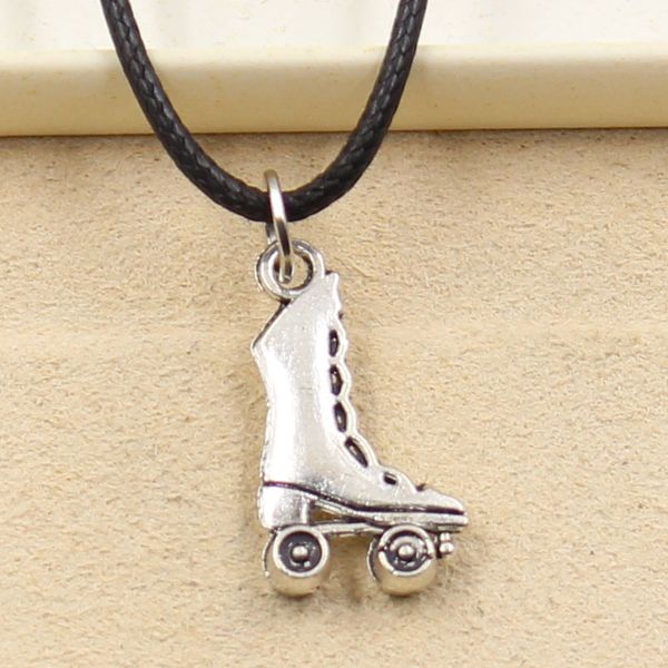 tibetan silver color pendant roller skates necklace choker charm black leather cord factory price handmade jewelry qhx5
tibetan silver color pendant roller skates necklace choker charm black leather cord factory price handmade jewelry qhx5