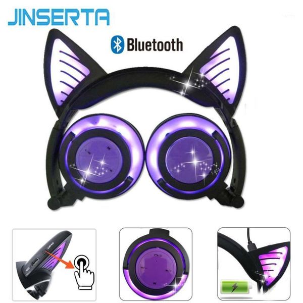 jinserta bluetooth earphone cat ear wireless headphones microphone flashing glowing headset w/led light for pc lapkids1
jinserta bluetooth earphone cat ear wireless headphones microphone flashing glowing headset w/led light for pc lapkids1