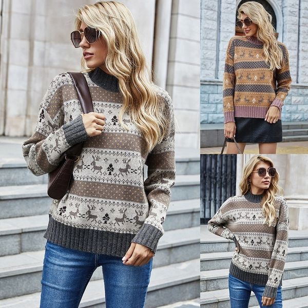2021 new christmas deer women's nightgown autumn striped sleeve jacquard sweaters pullovers 5kfn, White;black
2021 new christmas deer women's nightgown autumn striped sleeve jacquard sweaters pullovers 5kfn, White;black