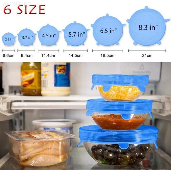 6pcs/set silicone stretch lids suction pot reusable fresh keeping wrap seal lid pan cover kitchen tools accessories ing
6pcs/set silicone stretch lids suction pot reusable fresh keeping wrap seal lid pan cover kitchen tools accessories ing