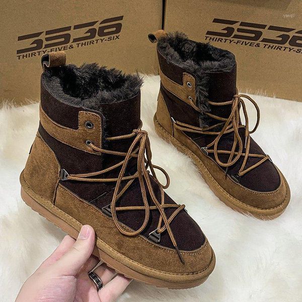 boots leather snow women waterproof winter lace-up fur plush casual warm 2021 ankle ladies shoes short female botas mujer1, Black
boots leather snow women waterproof winter lace-up fur plush casual warm 2021 ankle ladies shoes short female botas mujer1, Black