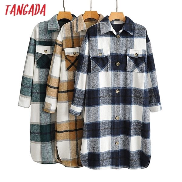 tangada 2020 autumn winter women green plaid long coat jacket casual warm overcoat fashion long coats lj201128, Black
tangada 2020 autumn winter women green plaid long coat jacket casual warm overcoat fashion long coats lj201128, Black