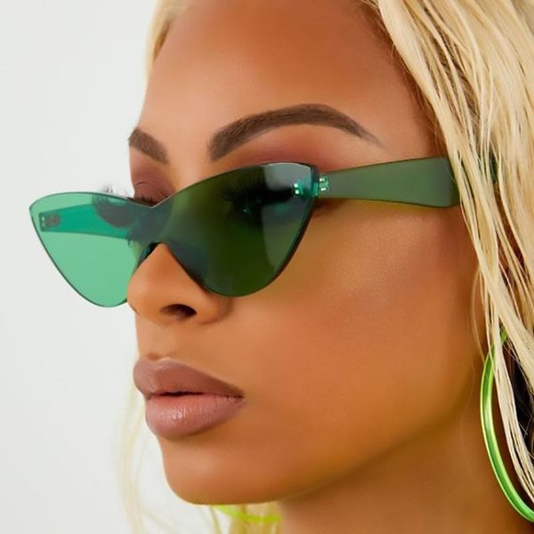 candy color women's sunglasses transparent green rimless cat eye sunglasses for women men vintage eyewear gafas de sol oculos, White;black
candy color women's sunglasses transparent green rimless cat eye sunglasses for women men vintage eyewear gafas de sol oculos, White;black