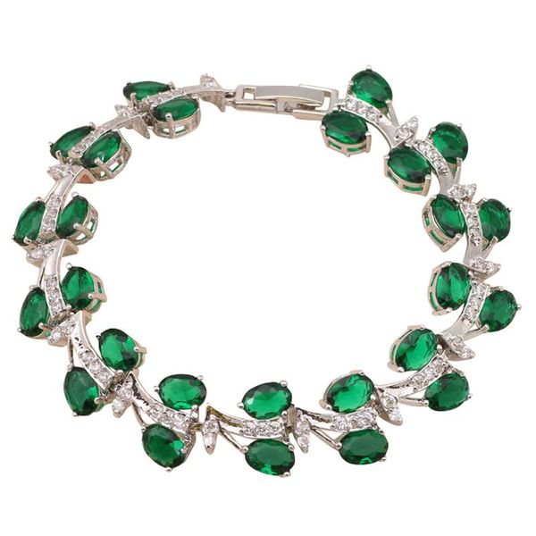 new brand design fresh zircon green zirconia white gold tone delicate bracelets for women fashion jewelry tb539a, Black
new brand design fresh zircon green zirconia white gold tone delicate bracelets for women fashion jewelry tb539a, Black