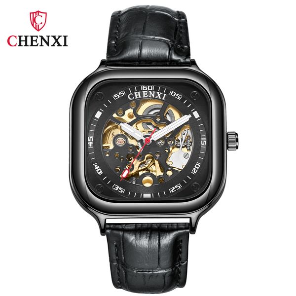 square creative fashion new automatic hollow mechanical watch men's genuine waterproof mechanical watch men (black belt, Slivery;brown
square creative fashion new automatic hollow mechanical watch men's genuine waterproof mechanical watch men (black belt, Slivery;brown
