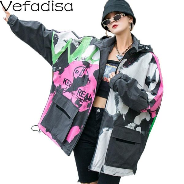 vefadisa fashion color print graffiti hooded denim coat women 2020 fall zipper plus size stitching color denim overcoat qyf4214, Black;brown
vefadisa fashion color print graffiti hooded denim coat women 2020 fall zipper plus size stitching color denim overcoat qyf4214, Black;brown