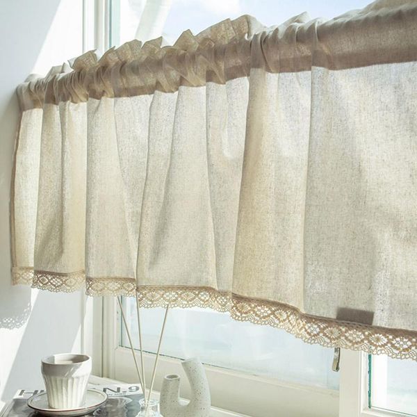 h45xw130cm half curtain with crochet lace short kitchen curtain cotton linen coffee cabinet dust-proof
h45xw130cm half curtain with crochet lace short kitchen curtain cotton linen coffee cabinet dust-proof