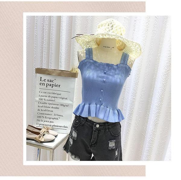 casual chic women ruffled sweet knitted tank summer fashion knitted sleeveless drop shipping good quality, White
casual chic women ruffled sweet knitted tank summer fashion knitted sleeveless drop shipping good quality, White