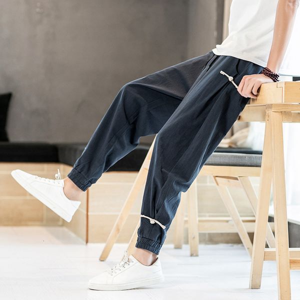 2020 summer new men's large loose buckle leggings chinese cotton hemp national style leisure harem pants, Black
2020 summer new men's large loose buckle leggings chinese cotton hemp national style leisure harem pants, Black